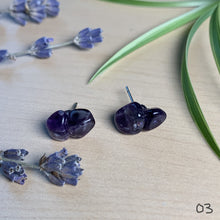 Load image into Gallery viewer, amethyst cluster studs
