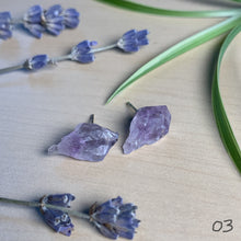 Load image into Gallery viewer, amethyst spear studs (restocking soon!!)
