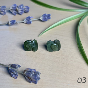 jade nephrite cluster studs