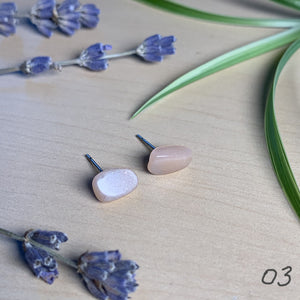 peach moonstone studs