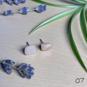 peach moonstone studs