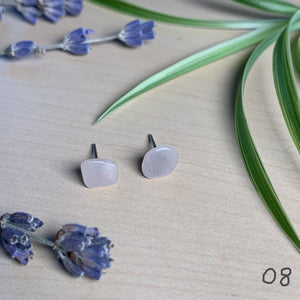 peach moonstone studs