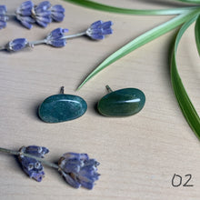 Load image into Gallery viewer, green moss agate studs
