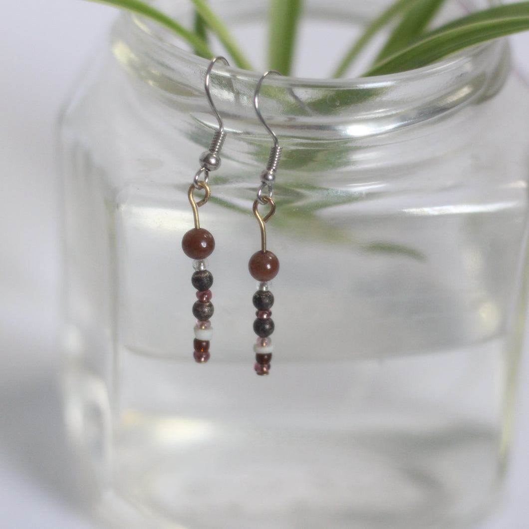 glass bead drop earrings