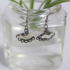 little bird and fan vintage earrings