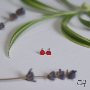 red coral studs