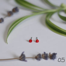 Load image into Gallery viewer, red coral studs
