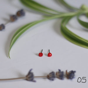 red coral studs