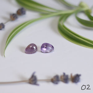 polished amethyst studs