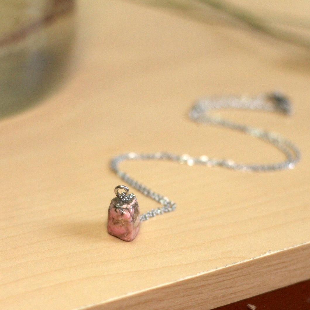 rhodonite pendant necklace