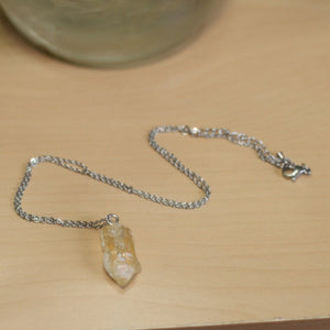 citrine spear pendant necklace