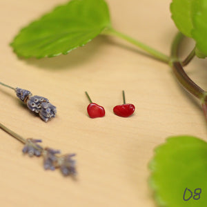 red coral studs