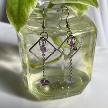 Load image into Gallery viewer, &quot;double diamond&quot; drop earrings
