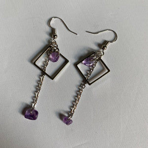 "double diamond" drop earrings