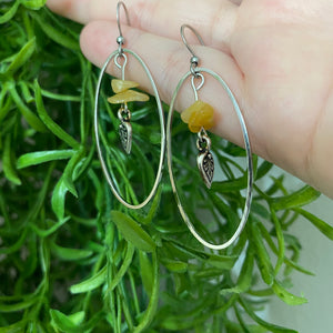 "leavesdropping" drop earrings