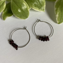 Load image into Gallery viewer, crystal beaded hoops
