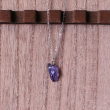 Load image into Gallery viewer, amethyst spear pendant necklace
